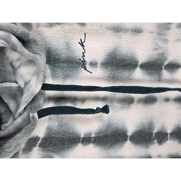 Victorias Secret Pink Fleece Sherpa Tye Dye Pullover Hoodie Sweater MEDIUM - Picture 3 of 5